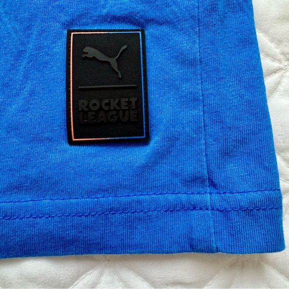 Puma x Rocket League Kids Blue Hexagon Pattern Short Sleeve Tee Size L - Picture 11 of 12